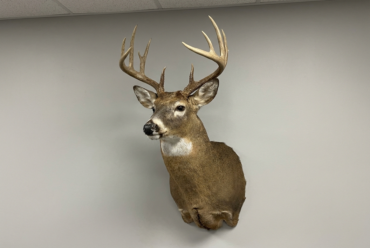Whitetail shoulder mount, semi-sneak pose